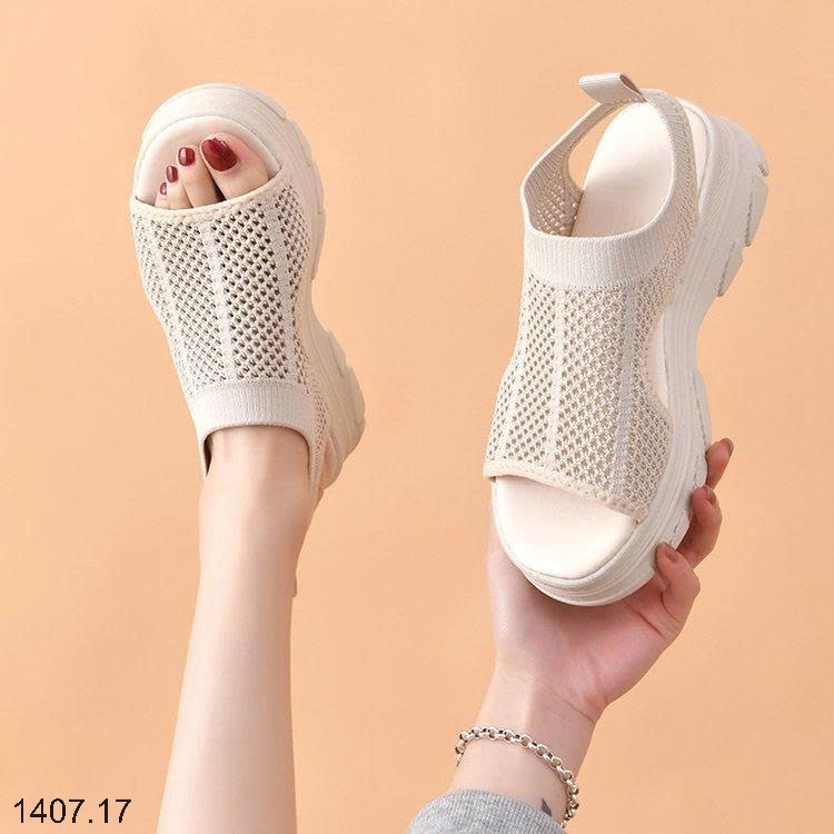 25HA1407.17 - SANDAL LƯỚI ĐẾ CAO THOÁNG KHÍ