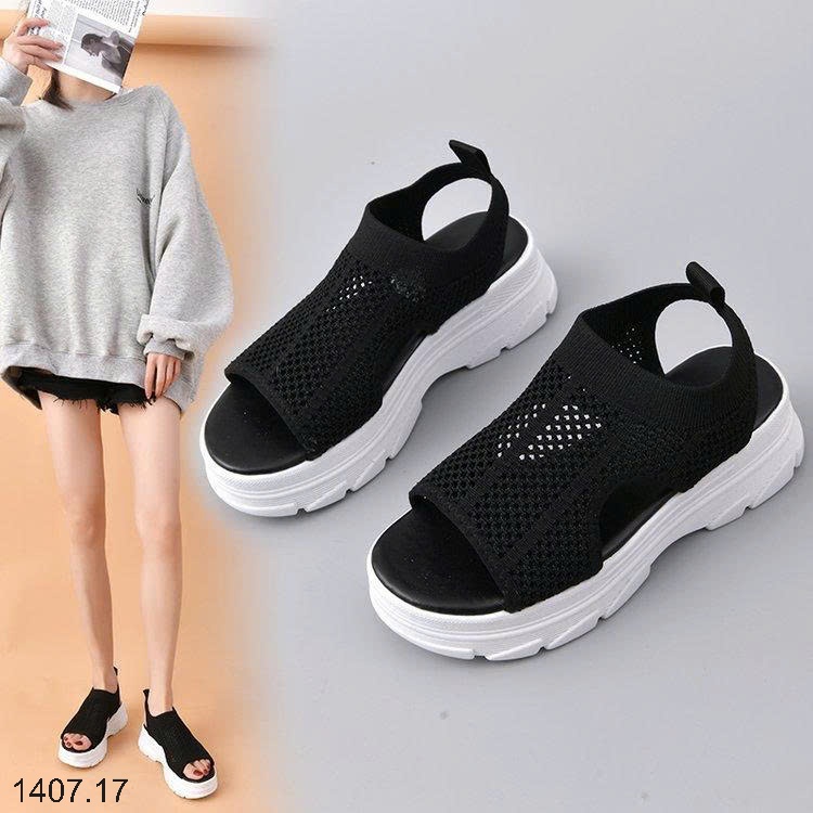 25HA1407.17 - SANDAL LƯỚI ĐẾ CAO THOÁNG KHÍ