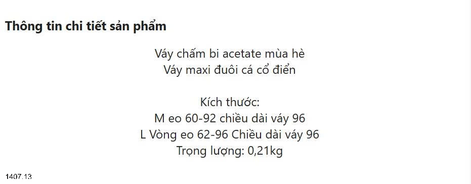 25HA1407.13 - CHÂN VÁY CHÁM BI ANGEL