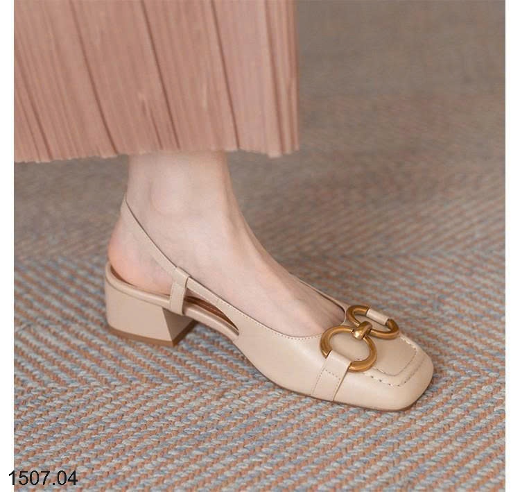 25HA1507.04 - GIÀY SANDAL MŨI VUÔNG RETRO