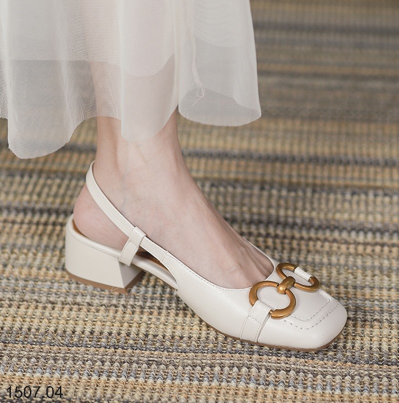 25HA1507.04 - GIÀY SANDAL MŨI VUÔNG RETRO