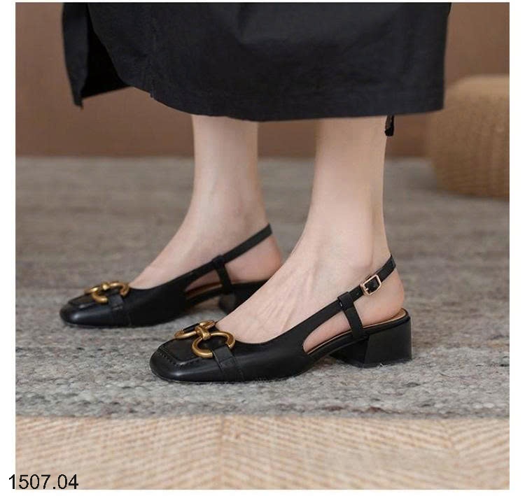 25HA1507.04 - GIÀY SANDAL MŨI VUÔNG RETRO