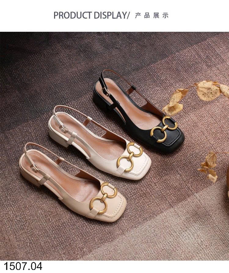 25HA1507.04 - GIÀY SANDAL MŨI VUÔNG RETRO