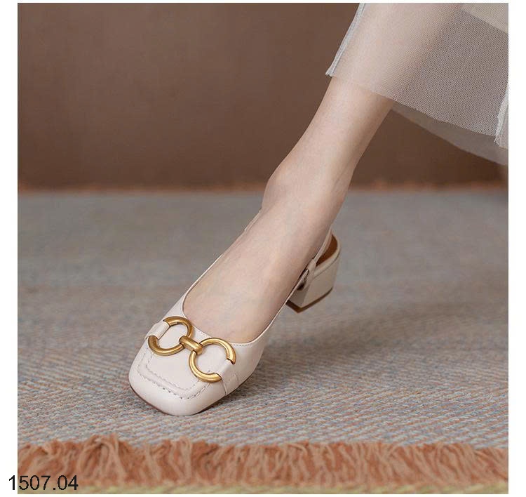 25HA1507.04 - GIÀY SANDAL MŨI VUÔNG RETRO