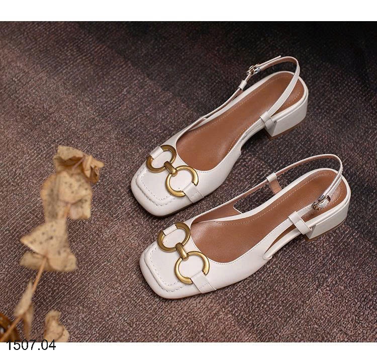 25HA1507.04 - GIÀY SANDAL MŨI VUÔNG RETRO
