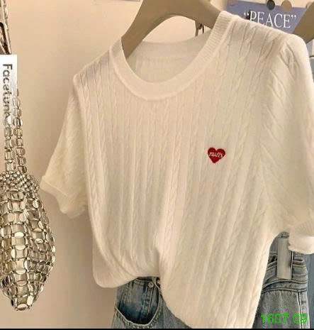 25HA1607.09 - ÁO LEN CỘC VẶN THỪNG THÊU HÌNH TIM