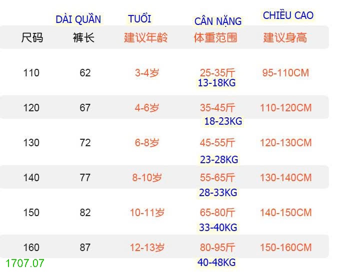 25HA1707.07 - QUẦN DÀI TENCEL SIZE ĐẠI CHO BÉ YÊU