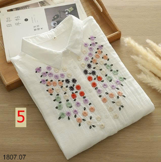 25HA1807.07 - ÁO SƠ MI THÊU HOA NỮ