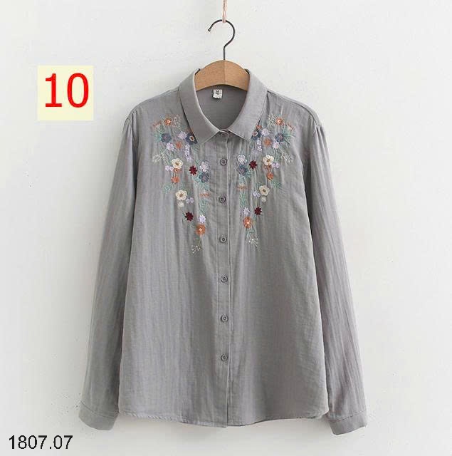 25HA1807.07 - ÁO SƠ MI THÊU HOA NỮ