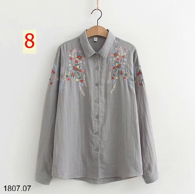25HA1807.07 - ÁO SƠ MI THÊU HOA NỮ