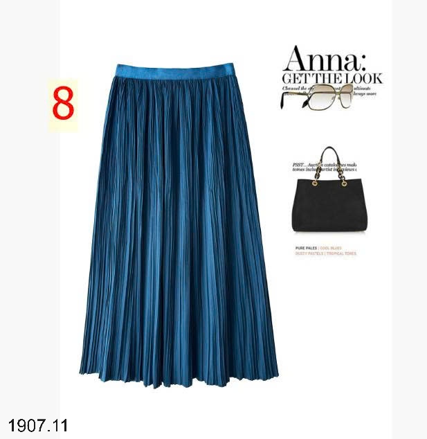 25HA1907.11 - CHÂN VÁY XẾP LY MIDI NHÀ ANNA