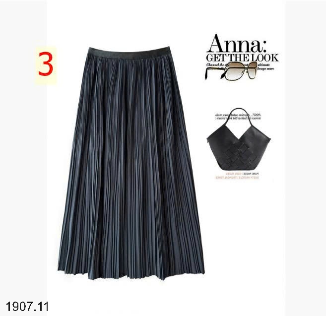 25HA1907.11 - CHÂN VÁY XẾP LY MIDI NHÀ ANNA