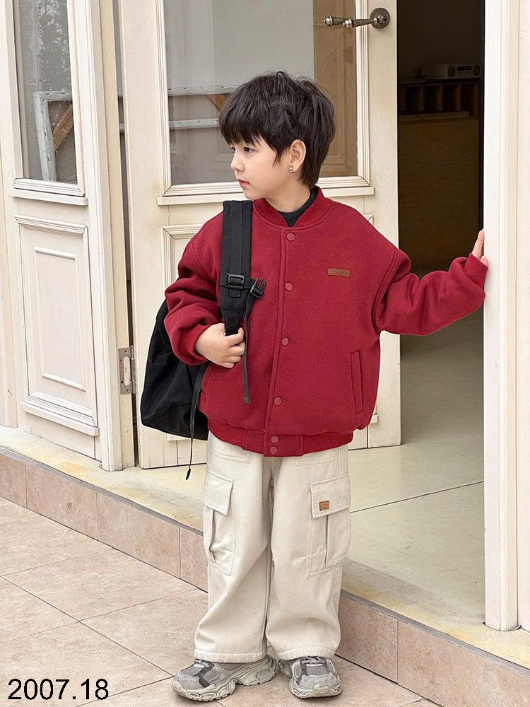 25HA2007.18 - ÁO KHOÁC BOMBER ĐỎ BÉ TRAI AMBB