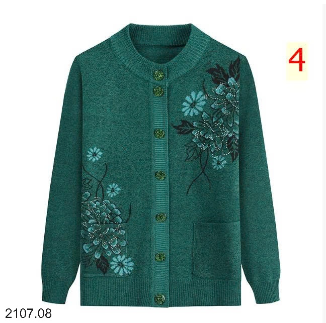 25HA2107.08 - ÁO LEN TRUNG NIÊN IN HOA TẶNG MẸ
