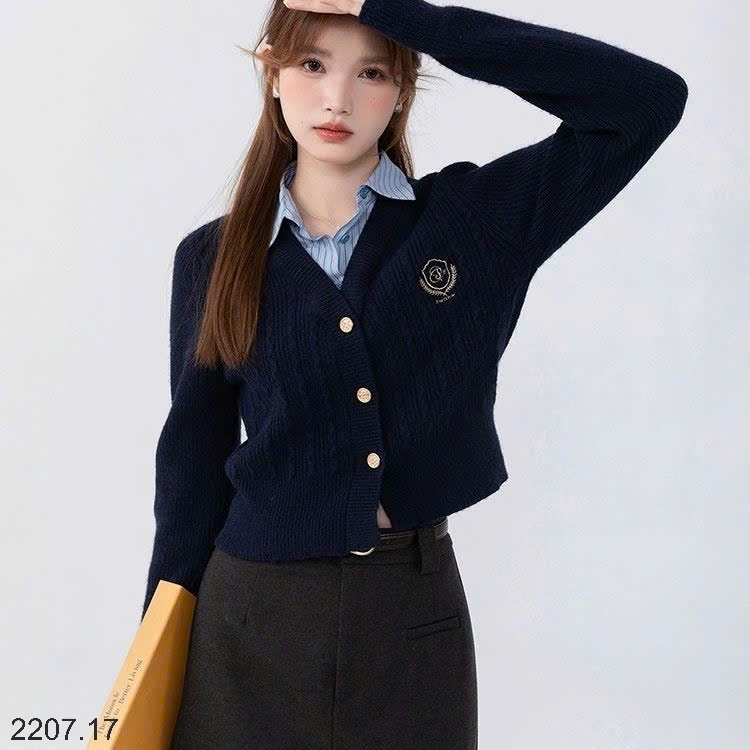 25HA2207.17 - ÁO LEN CỔ SƠ MI NỮ