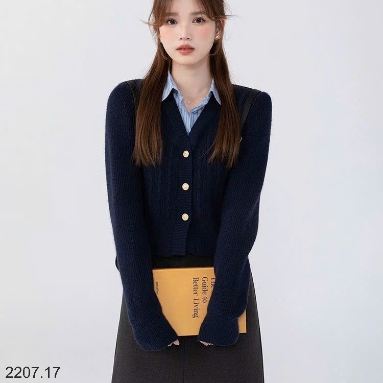 25HA2207.17 - ÁO LEN CỔ SƠ MI NỮ
