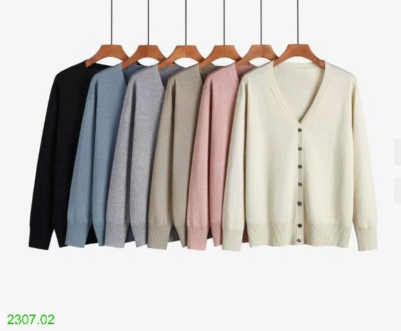 25HA2307.02 - ÁO CARDIGAN LEN TRƠN MÀU