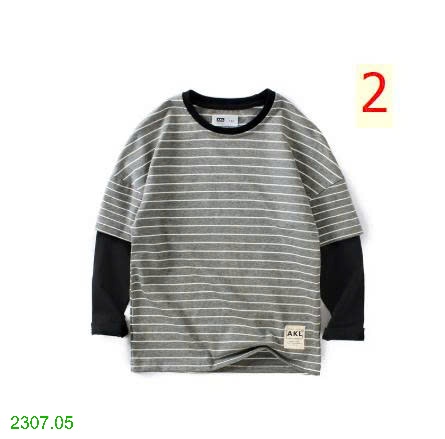 25HA2307.05 - ÁO KẺ PHỐI TAY SIZE ĐẠI BÉ TRAI HÃNG AKL