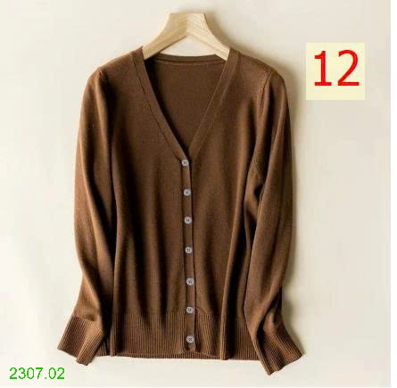 25HA2307.02 - ÁO CARDIGAN LEN TRƠN MÀU