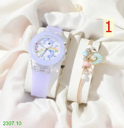 25HA2307.10 - ĐỒNG HỒ KÈM VÒNG TAY DỄ THƯƠNG CHO BÉ GÁI
