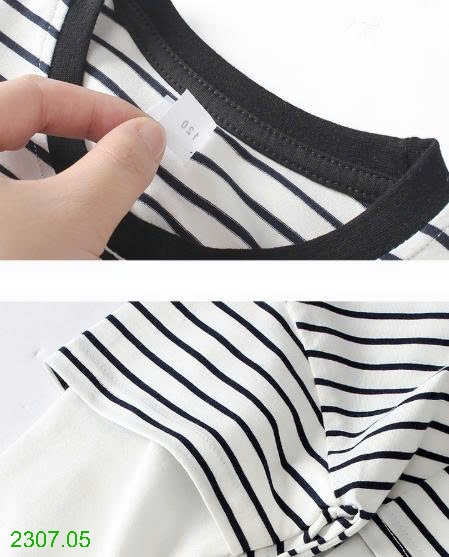 25HA2307.05 - ÁO KẺ PHỐI TAY SIZE ĐẠI BÉ TRAI HÃNG AKL