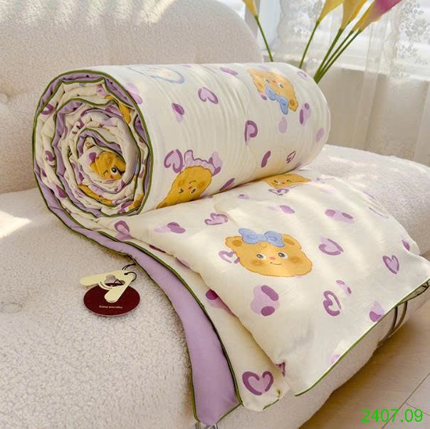 25HA2407.09 - CHĂN HÈ MÁT MẺ 2 LỚP IN HÌNH