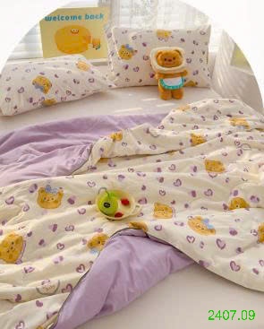 25HA2407.09 - CHĂN HÈ MÁT MẺ 2 LỚP IN HÌNH