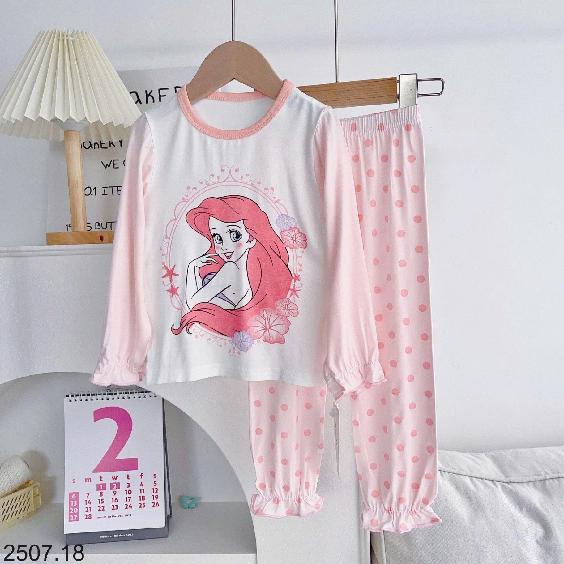 25HA2507.18 - BỘ MẶC NHÀ BÉ GÁI HÃNG MOMO MOKOO