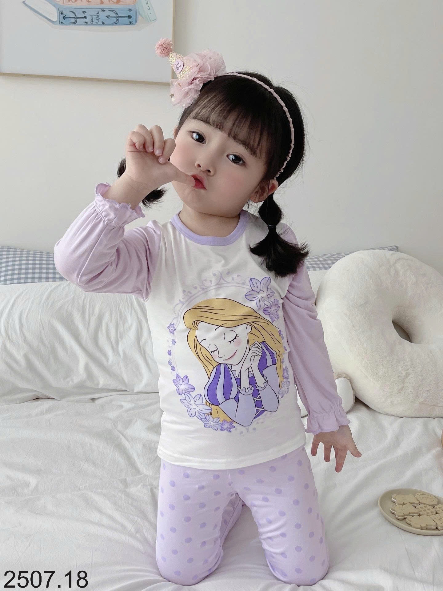 25HA2507.18 - BỘ MẶC NHÀ BÉ GÁI HÃNG MOMO MOKOO