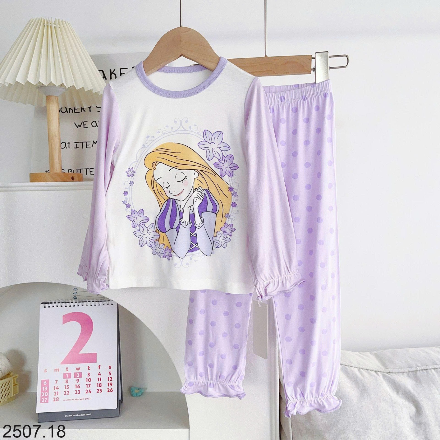 25HA2507.18 - BỘ MẶC NHÀ BÉ GÁI HÃNG MOMO MOKOO