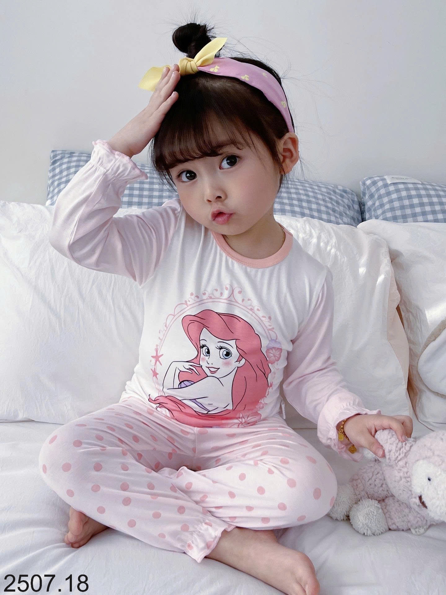 25HA2507.18 - BỘ MẶC NHÀ BÉ GÁI HÃNG MOMO MOKOO