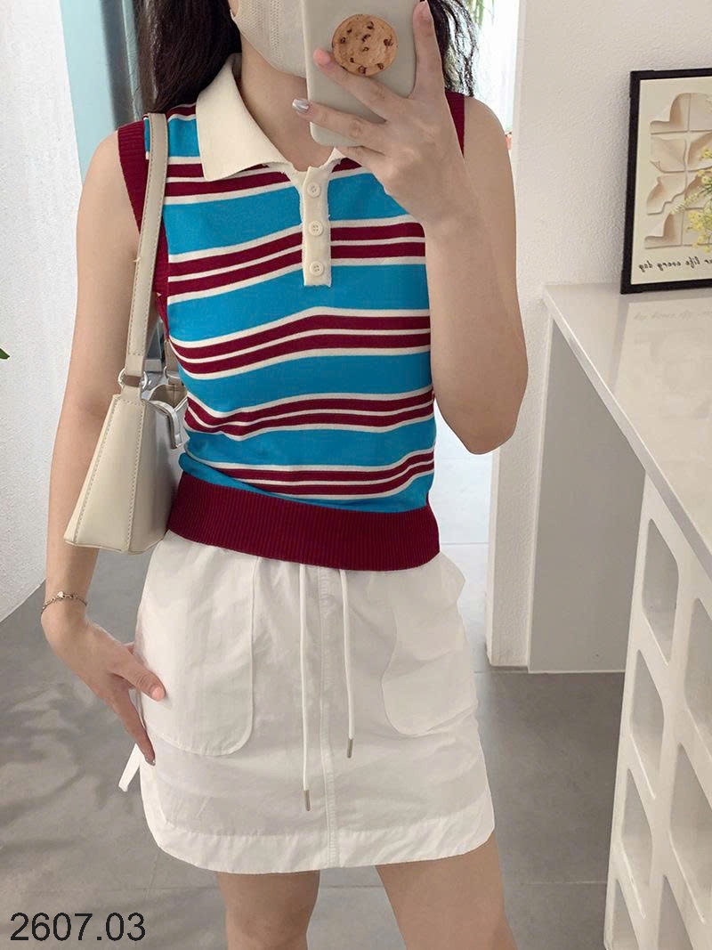25HA2607.03 - ÁO POLO LEN SÁT NÁCH CHO NỮ