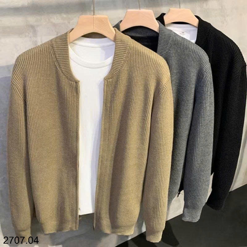 25HA2707.04 - ÁO LEN CARDIGAN NAM KÉO KHÓA