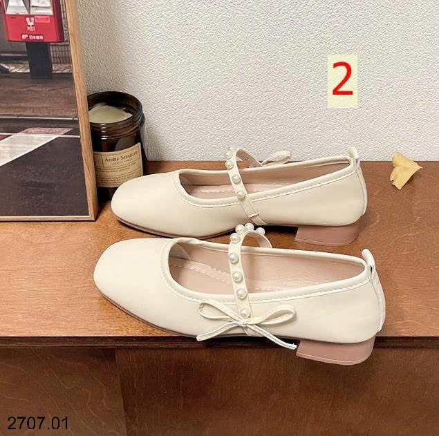 25HA2707.01 - GIÀY ĐẾ THẤP MARRY JANE QUAI NGỌC