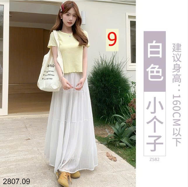 25HA2807.09 - CHÂN VÁY DÀI MIDI XẾP LY NỮ