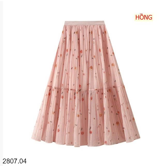 25HA2807.04 - CHÂN VÁY MIDI XẾP LY HOA ANGLE