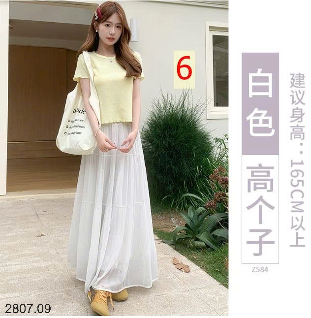 25HA2807.09 - CHÂN VÁY DÀI MIDI XẾP LY NỮ