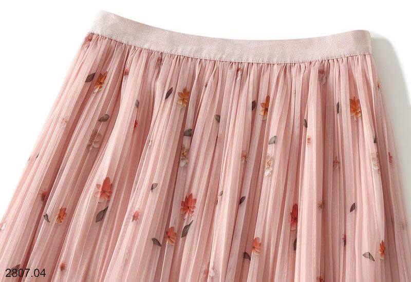 25HA2807.04 - CHÂN VÁY MIDI XẾP LY HOA ANGLE