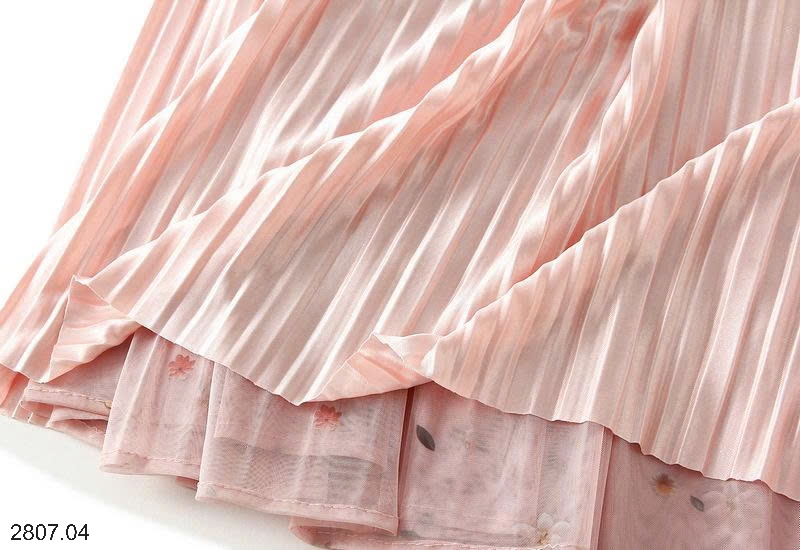25HA2807.04 - CHÂN VÁY MIDI XẾP LY HOA ANGLE
