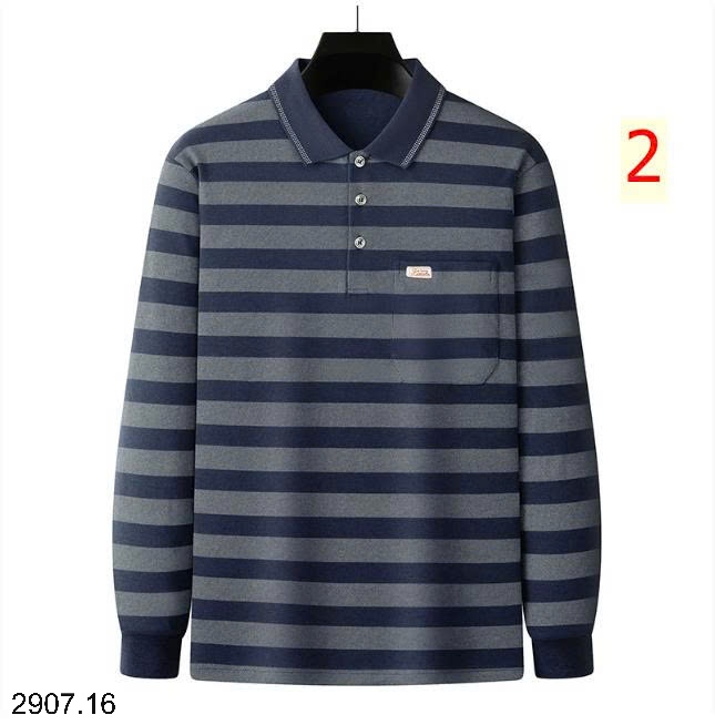 25HA2907.16 - POLO KẺ DÀI TAY CHO NAM