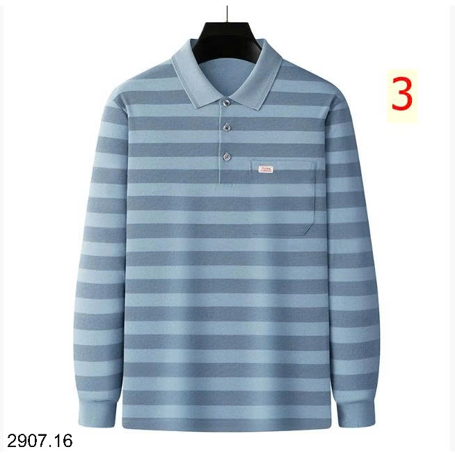 25HA2907.16 - POLO KẺ DÀI TAY CHO NAM