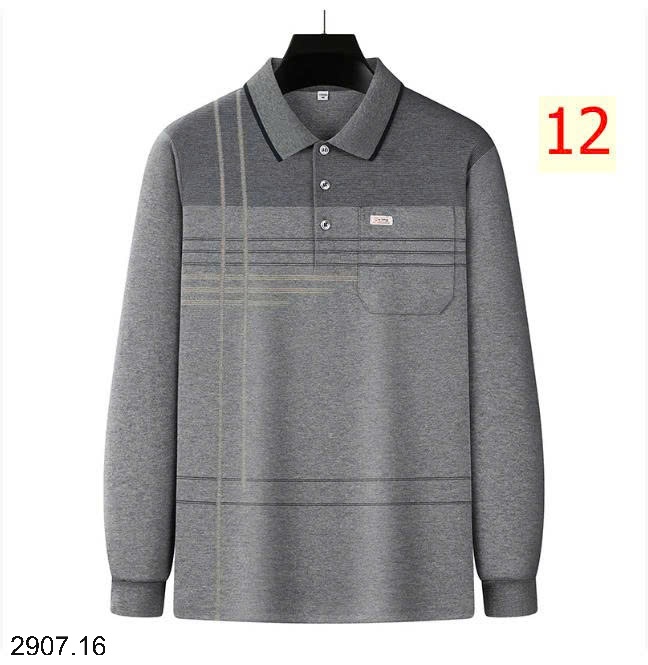 25HA2907.16 - POLO KẺ DÀI TAY CHO NAM
