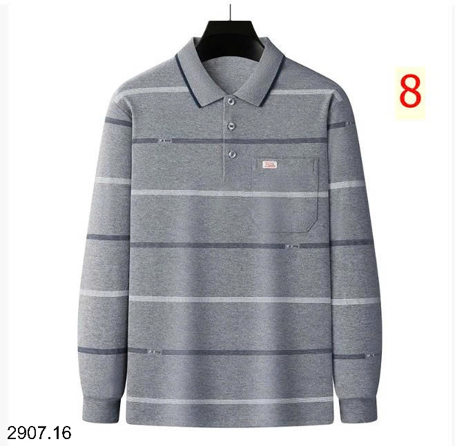 25HA2907.16 - POLO KẺ DÀI TAY CHO NAM