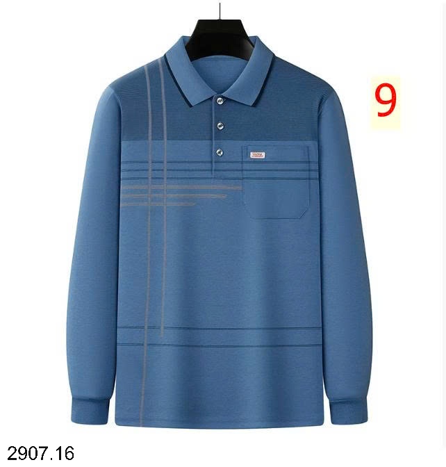 25HA2907.16 - POLO KẺ DÀI TAY CHO NAM