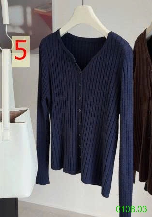 25HA0108.03 - ÁO CARDIGAN DỆT KIM GÂN CỔ V