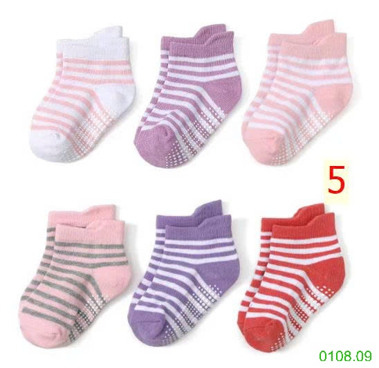 25HA0108.09 - SET 6 ĐÔI TẤT CHỐNG TRƠN TRƯỢT CHO BÉ