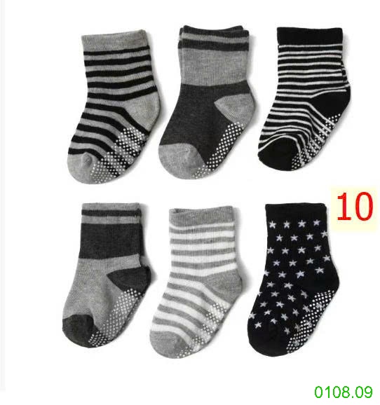 25HA0108.09 - SET 6 ĐÔI TẤT CHỐNG TRƠN TRƯỢT CHO BÉ