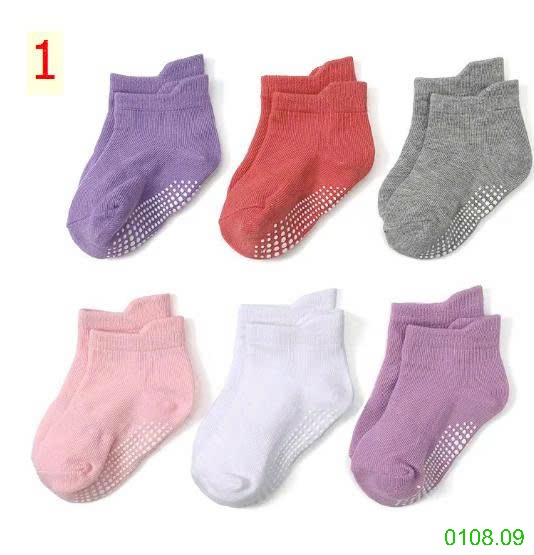 25HA0108.09 - SET 6 ĐÔI TẤT CHỐNG TRƠN TRƯỢT CHO BÉ