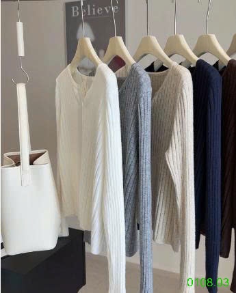 25HA0108.03 - ÁO CARDIGAN DỆT KIM GÂN CỔ V