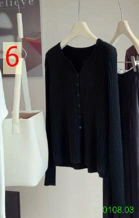 25HA0108.03 - ÁO CARDIGAN DỆT KIM GÂN CỔ V